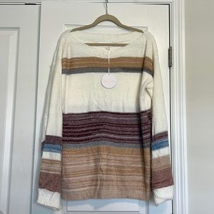 Shop Wanna B oversized colorblock sweater, NWT, size XL